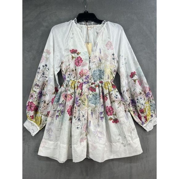 Anthropologie Let Me Be A-Line Mini Dress Floral Size X-Small - Picture 4 of 12